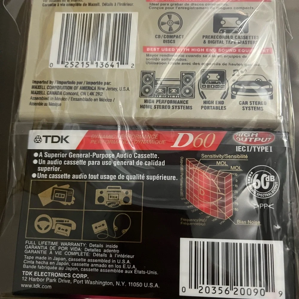 Maxell and TDK Audio Cassette Tapes